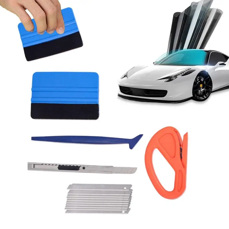 

15 Pcs Car Film Wrap Tools Kit Squeegee Set Vinyl Scraper Cutter For Vehicle Window Tint Wrapping Tools Cutter Car Accessories