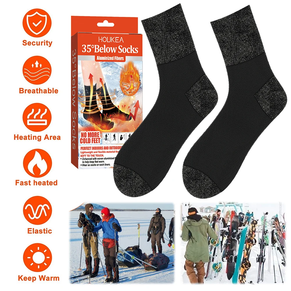 Winter Self-Heating Socks Thermal Heated Socks Outdoor Ski Socks Warm Heating Socks for Sports Camping Skiing Fishing