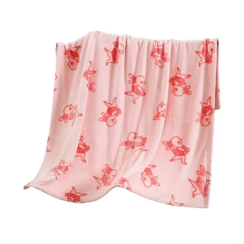 L38E Bath Towel Towel Toddlers Pram Swaddles Wrap with Cartoon Pattern Strong Absorbent Pram Blanket Receiving Blanket