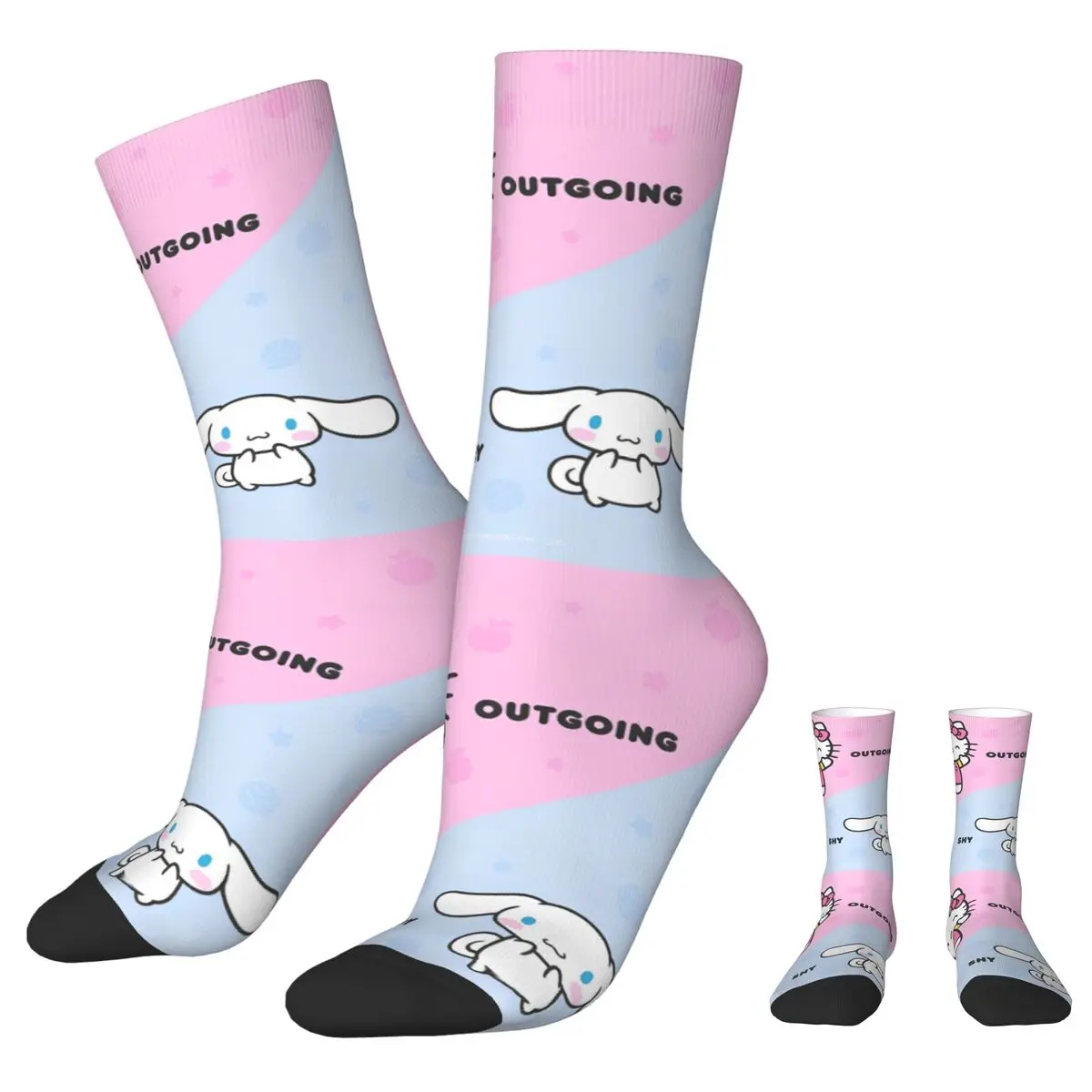 Outgoing Hello Kitty Shy Cinnamoroll Sock Fashion Men Male Socks High Quality Women Stockings Spring Autumn Winter