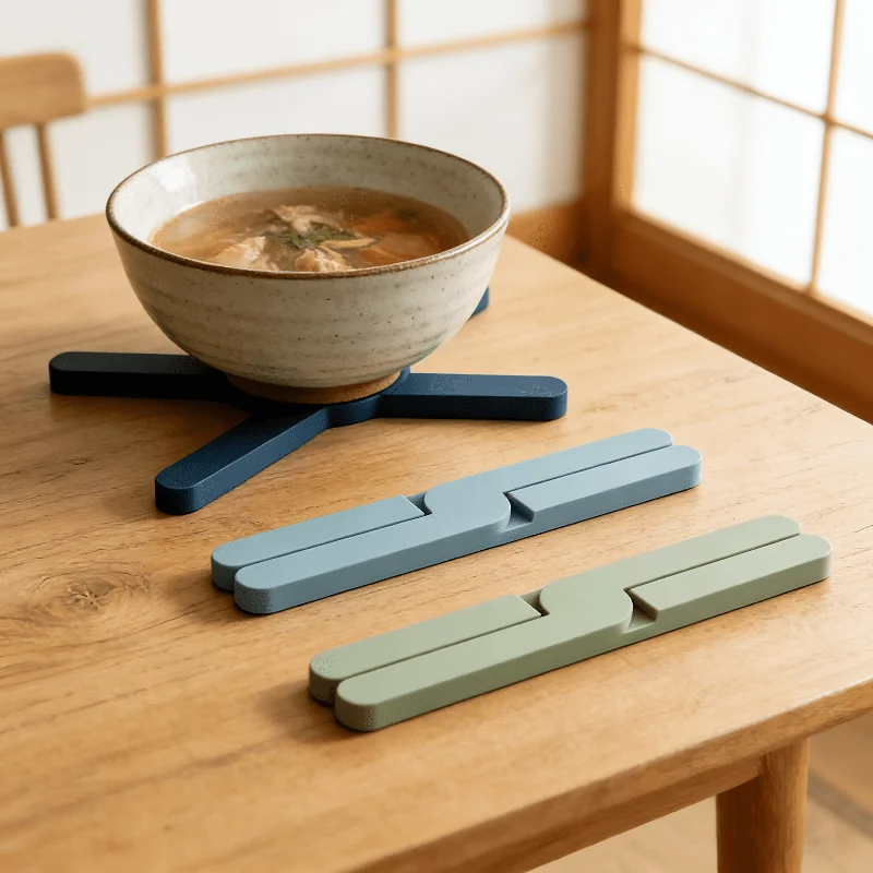 Randomly Colored Silicone Foldable Heat-Resistant Mats, Suitable for Hot Pots and Frying Pans, High-Temperature Resistant