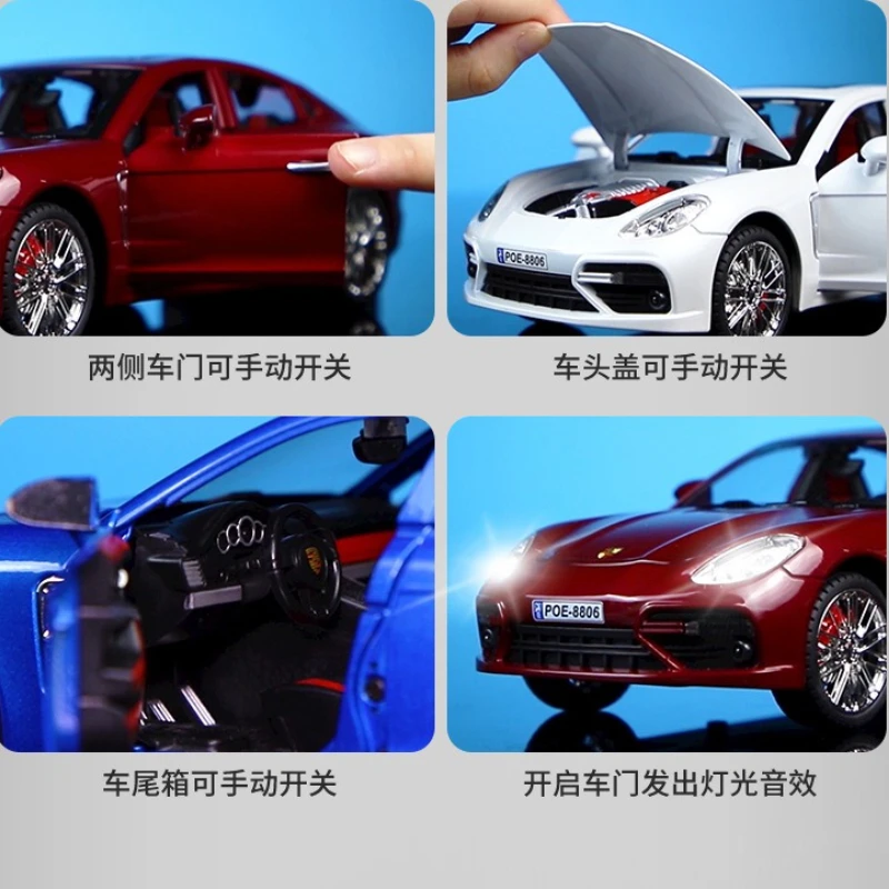 1:18 Panamera Supercar Alloy Car Model Sound and Light Children's Toy Collectibles Birthday gift