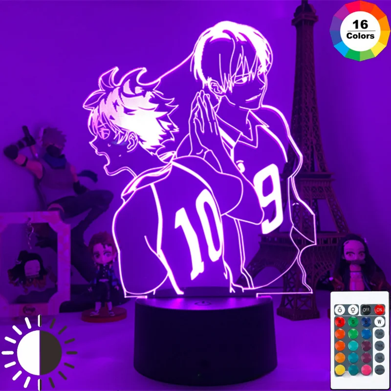 

Anime 3D Lamp Haikyuu Shoyo Hinata Figure Night Lights for Bedroom Decoration Kawaii Acrylic Table Lamp Toy Kids Birthday Gift