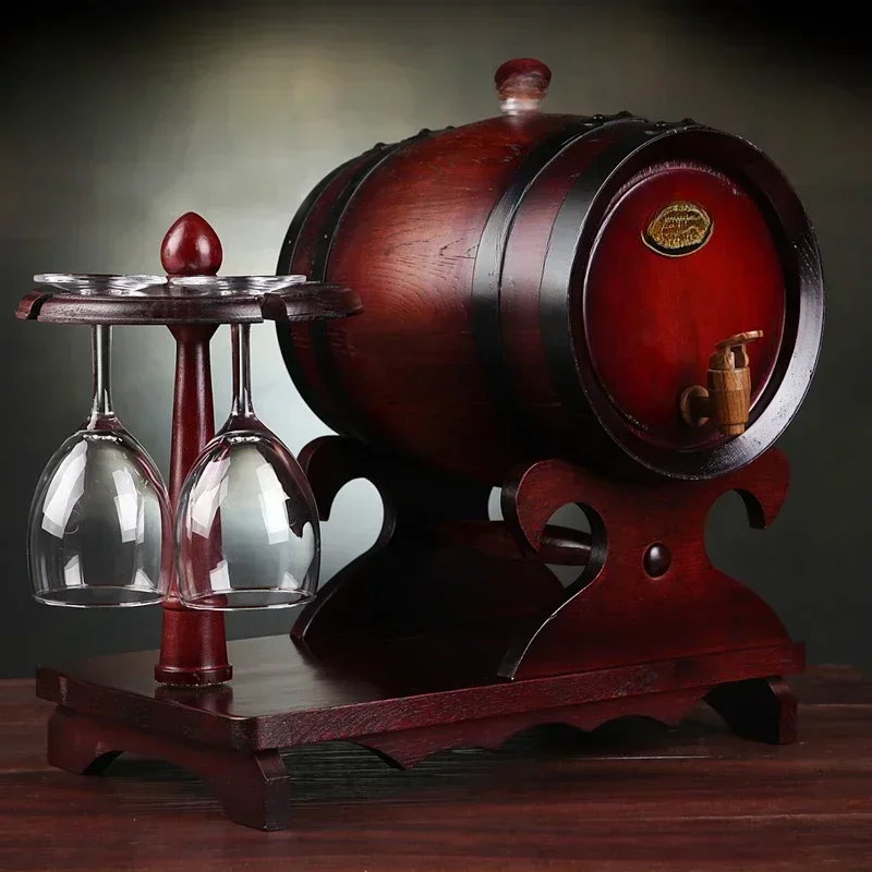 Hot Sales5L Oak Barrel Red Wine Glass Holder Barrel Red Bile Free Oak Barrel Empty