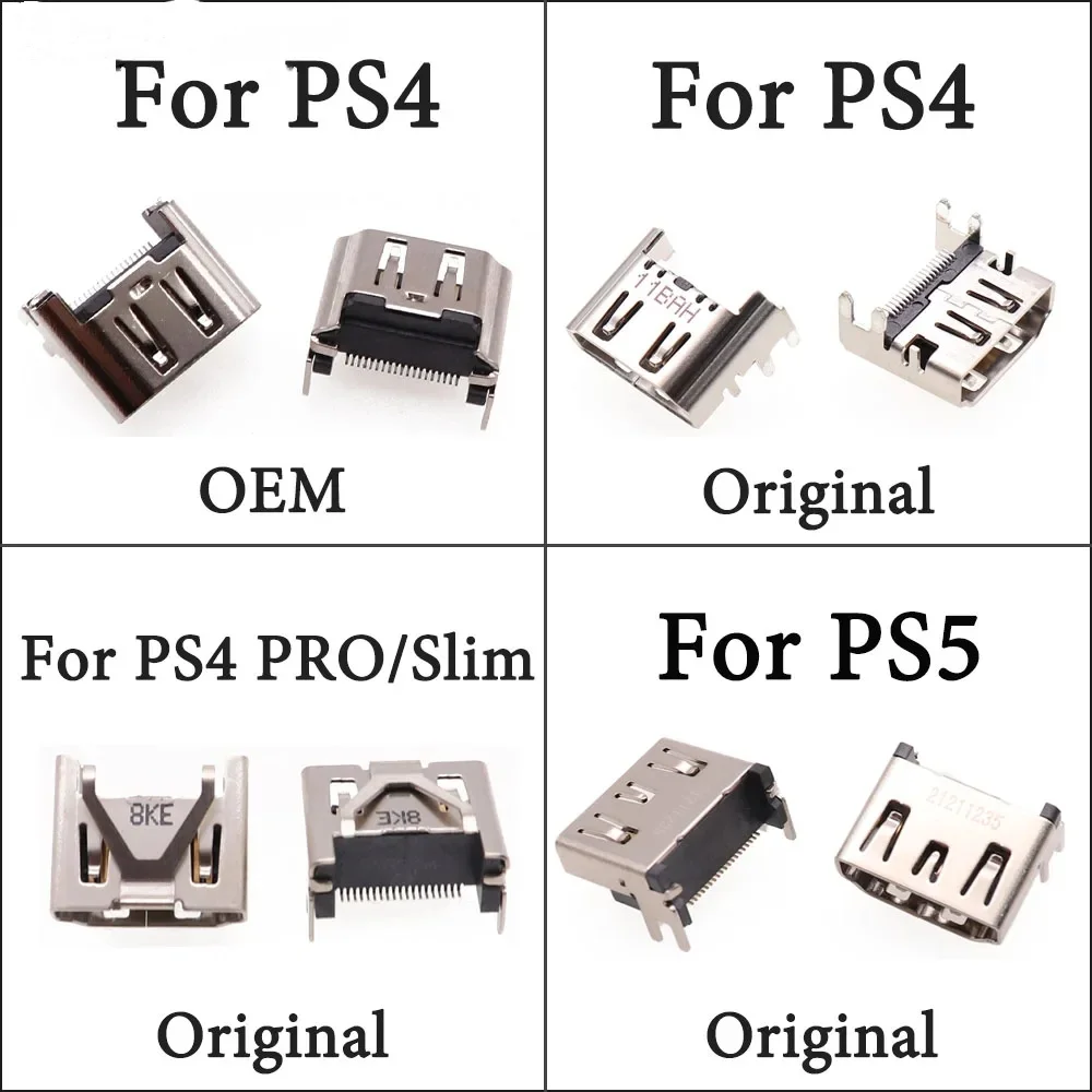 Conector Jack de enchufe de pantalla de puerto compatible con HDMI de repuesto para interfaz de consola Sony PlayStation 4 PS4 Old Fat y Slim Pro