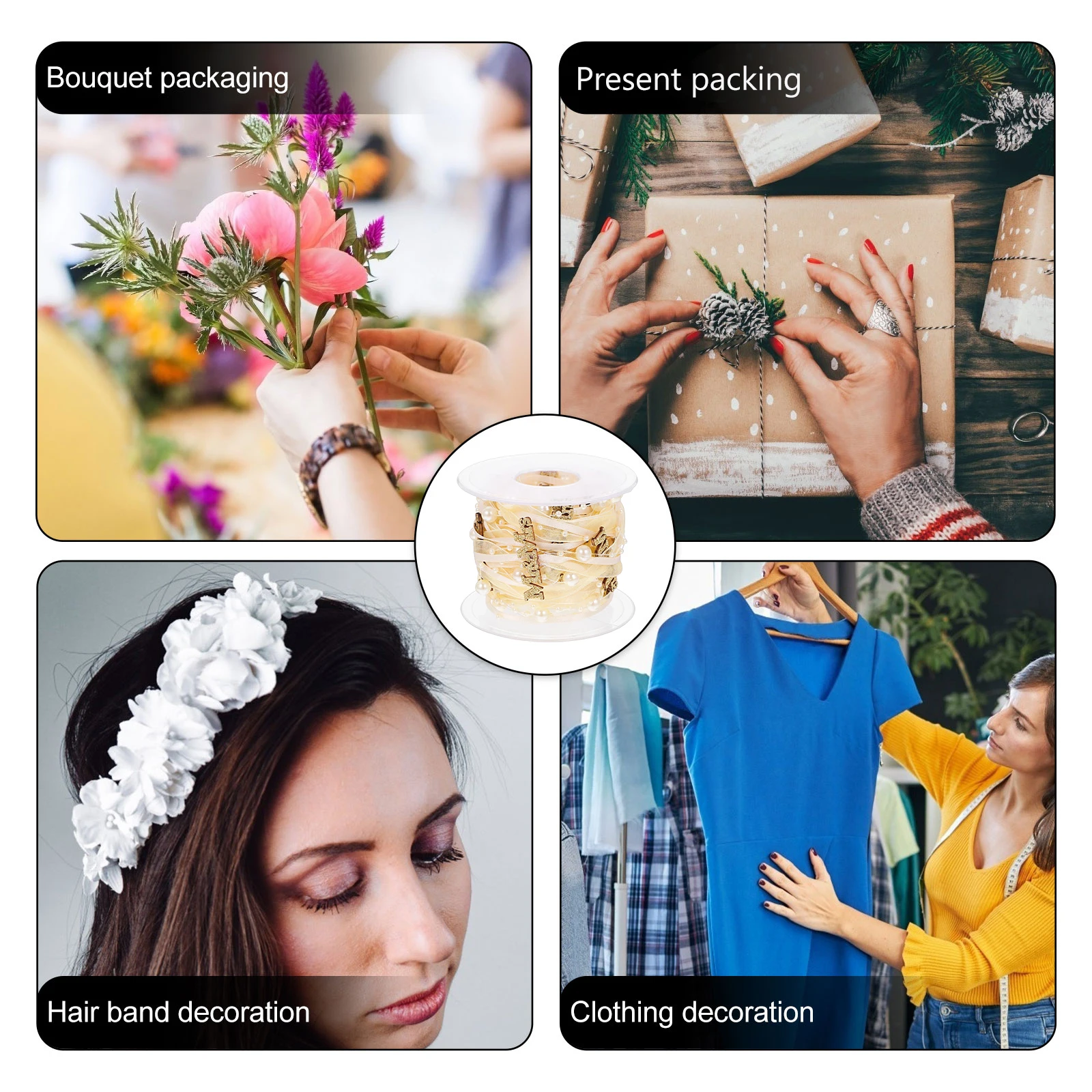 

1 Roll Handmade Diy Ribbons Wedding Decoration Gift Packaging Floral Bouquet Supplies Craft Accessory Wrap Bridal Cake Boxes Diy