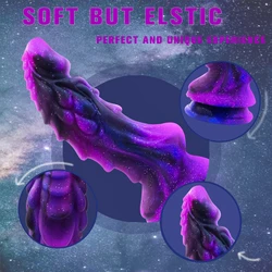 Silicone Dragon Dildo Starry Color Anal Plug With Suction Cup Monster Dildos Anal Plug Prostate Massager Sex Toys for Men Women