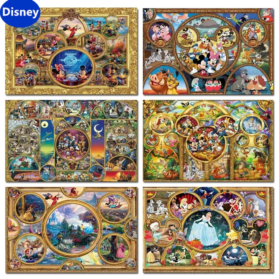 

Disney Mickey Mouse 1000 Puzzle Pieces Cartoon Snow Princess Children's Brain Burning Puzzle Game Holiday Gift