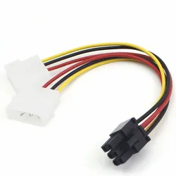 Dual ATX IDE Molex Power 4 To 6-Pin PCI Express PCIe Video Card Adapter Cable PCI Express Power Supply Line