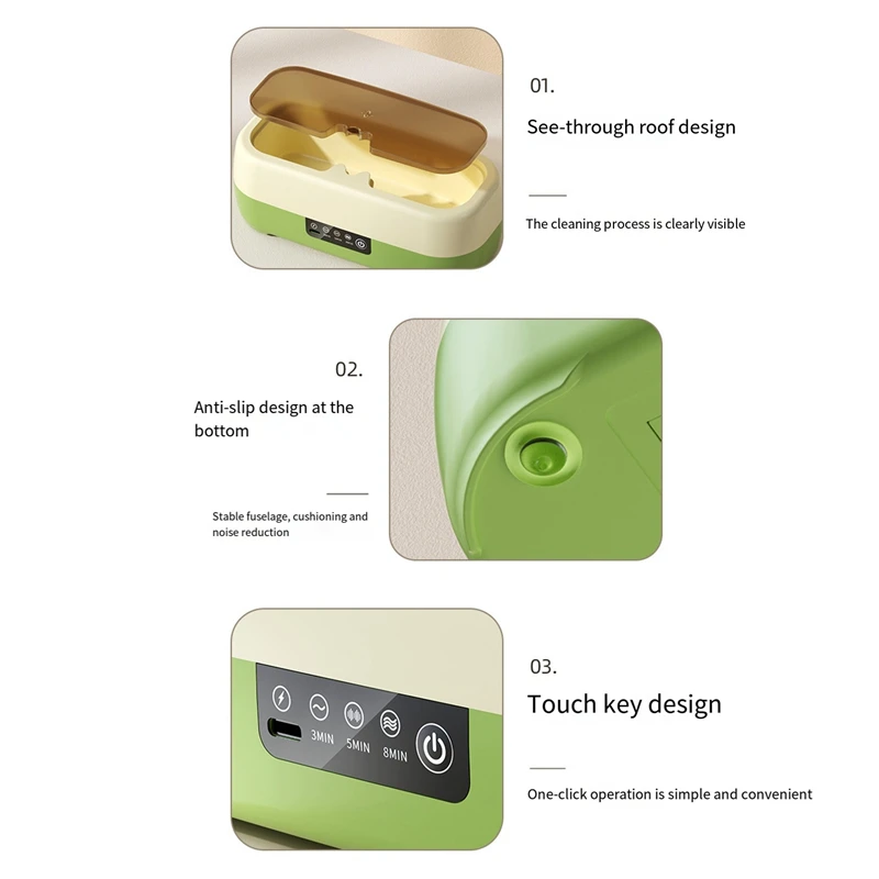 Glasses Cleaning Ultrasonic Jewelry Cleaner Machine High Frequency Ultrasonic Cleaning Bath For Jewelry Washing Easy Install