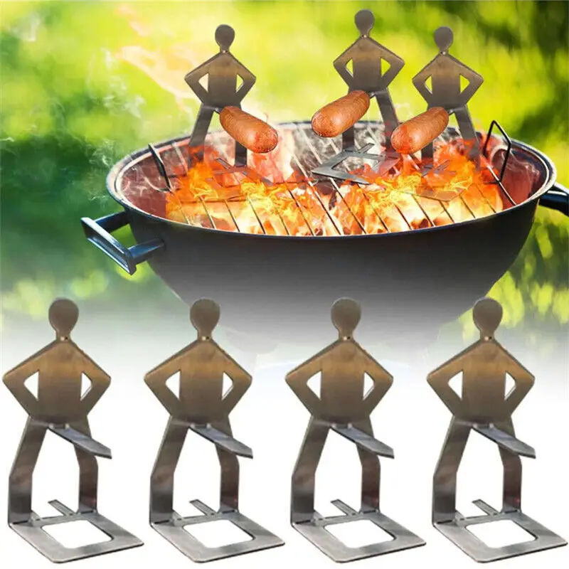 

Fun Portable BBQ Sausage Rack Stainless Steel BBQ Hot Dog Grill for Picnic Party
