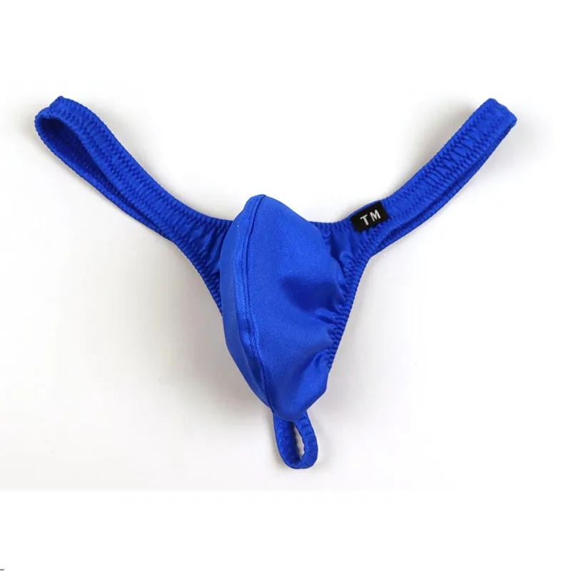 Men Large Pouch T-Back Thong Underwear, Silky Smooth High Elastic Thin Strap Low Waist Breathable Daily Intimates