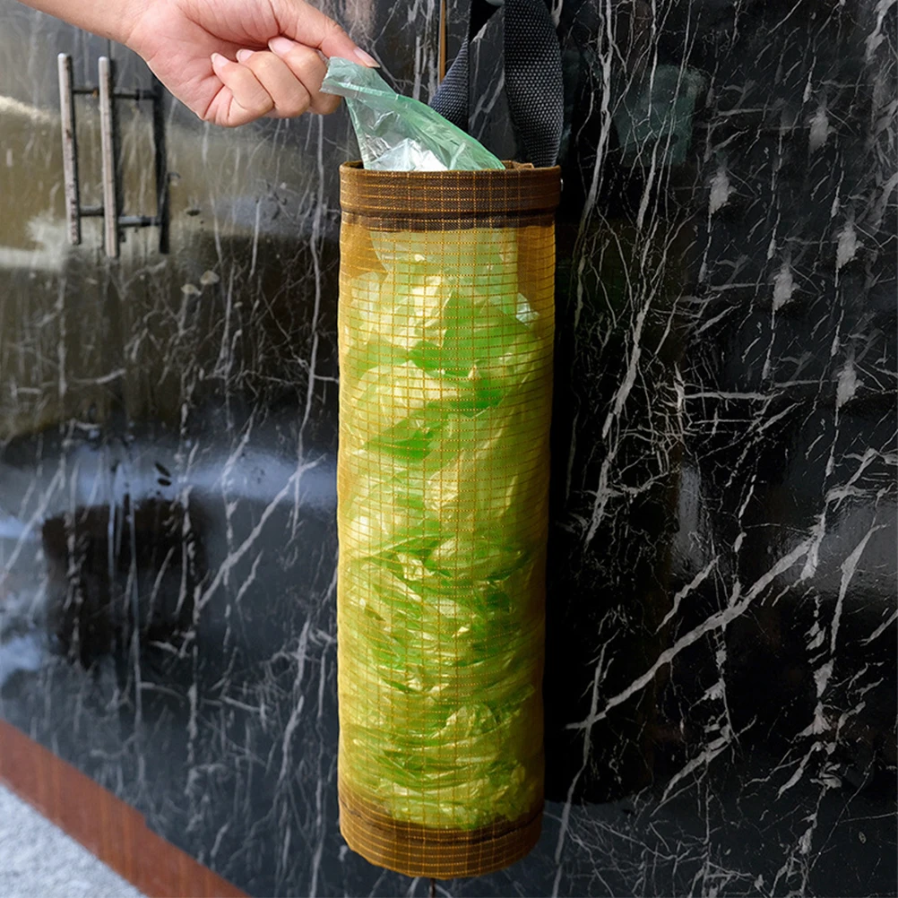 

3pcs Kitchen Hanging Bags Trash Bag Storage Nylon Mesh Pouches Wear Resistant Safe Material Open Bottom Garbage Bags ganizer