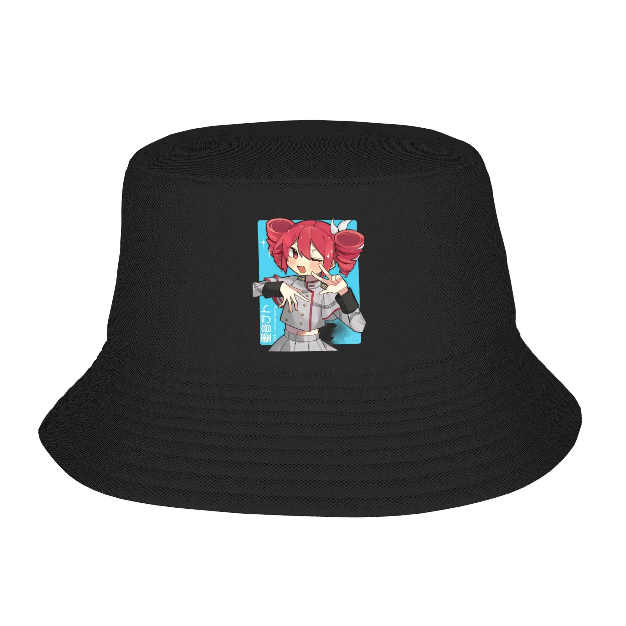 Kasane Teto  Bucket Hat Summer Travel Headwear Stuff Anime Fishing Hat for Women Men Panama Hat Packable