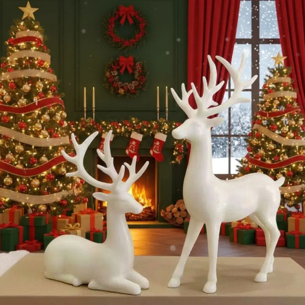 Creative Deer Desktop Ornament Modern Sitting/Standing Position Christmas Deer Statue Cute Exquisite Elk Home Decor Table Decor