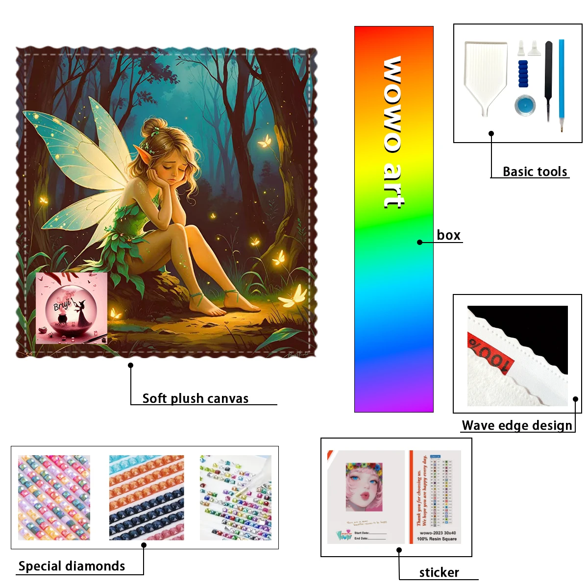 

【Bruji_ Diamond Art】Firefly Girl Crystal AB Rhinestone FD Rhinestone Perfect Resin Diamond