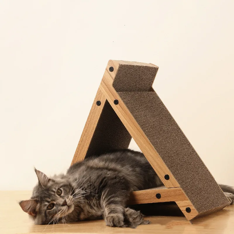 Vertical Cat Scratching Pads Cat Nest One-piece Six-sided Claw Grinder Does Not Chip Corrugated Durable Cat Toys