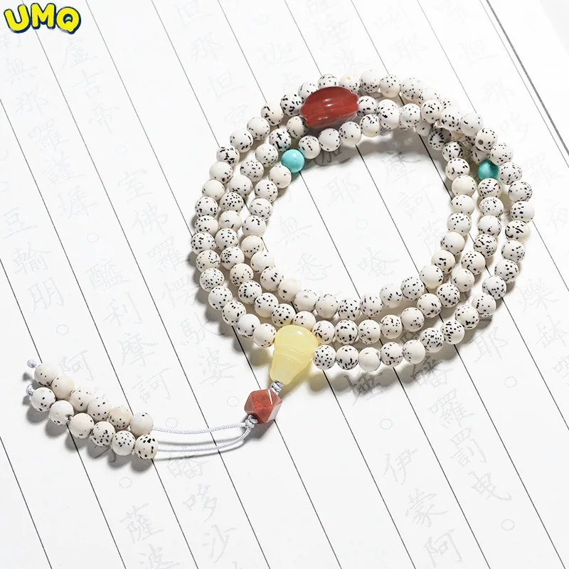 

Hainan Xingyue Bodhi 6mm Beads Wenwan Buddha Beads 108 Hand Strings Necklaces Men and Women Southern Red Honey Wax Turquoise