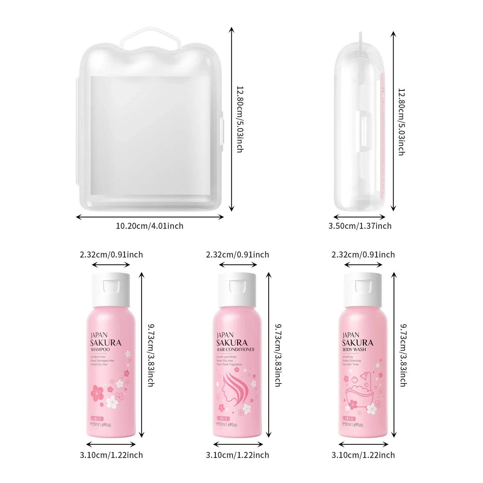 LAIKOU Sakura Body Wash Shower Shampoo Cherry Blossom Hair Conditioner Smooth Gentle Cleansing Fragrant Moisturizing Skin Care