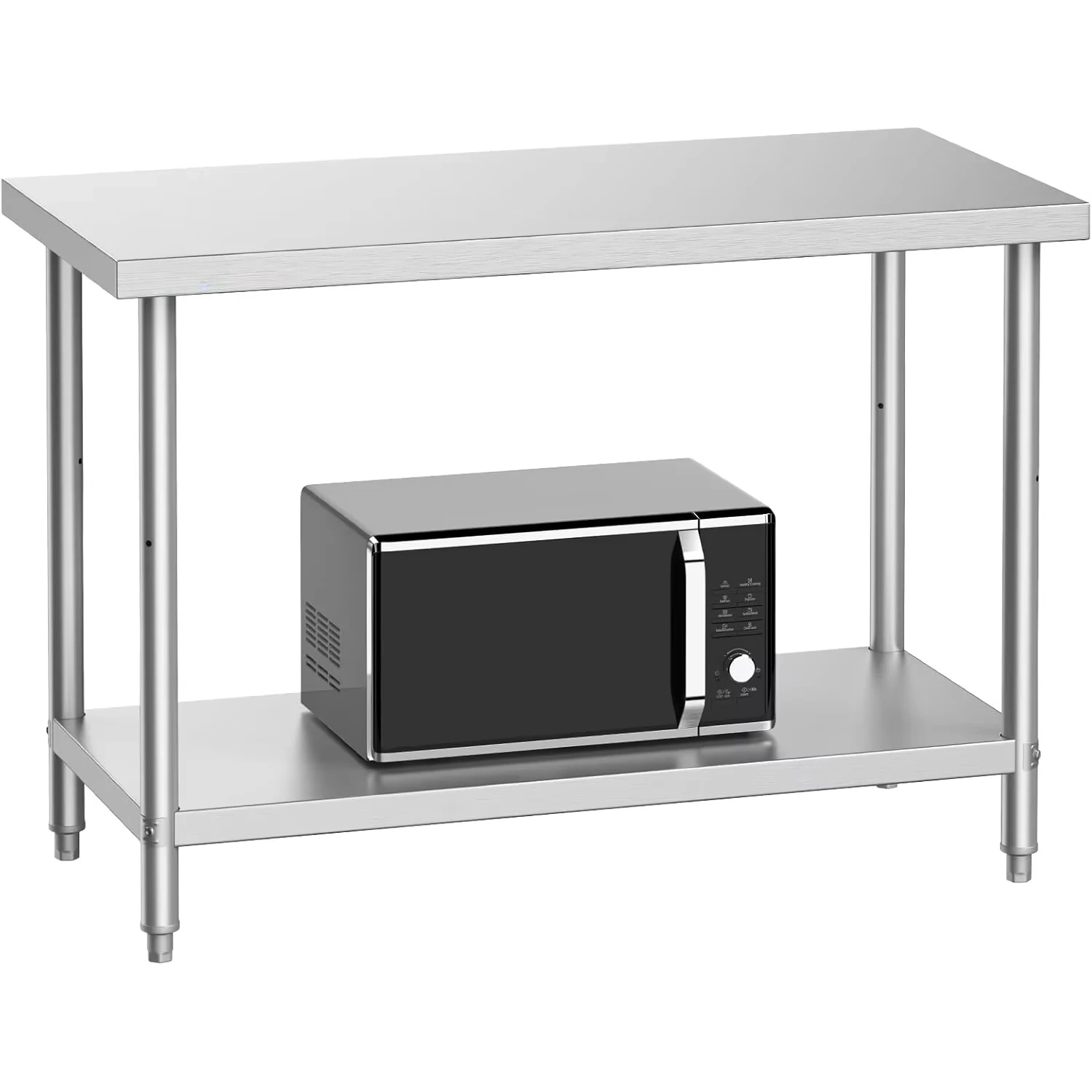 Stainless Steel NSF Double Chrome Plated Modern Customized Multifunctional Preparation Table Workbench Adjustable Shell Metal
