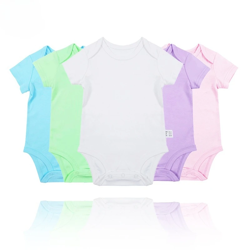 

RomperDew Newborn Baby Bum Wrap Cotton Onesie Short-sleeved Newborn Baby Triangle Pajamas Crawling Clothes