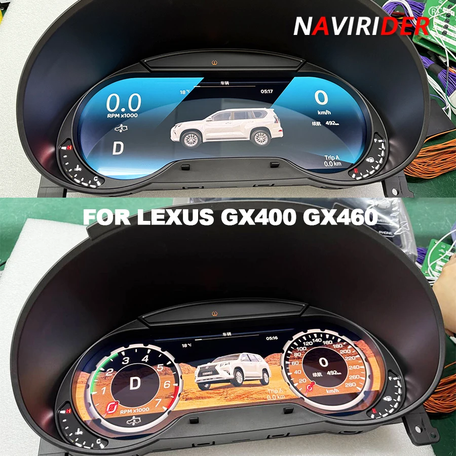 For Lexus GX400 GX460 2010-2019 Upgrade Digital Dashboard LCD Instrument Panel GPS Speedometer Cluster Virtual Cockpit Unit