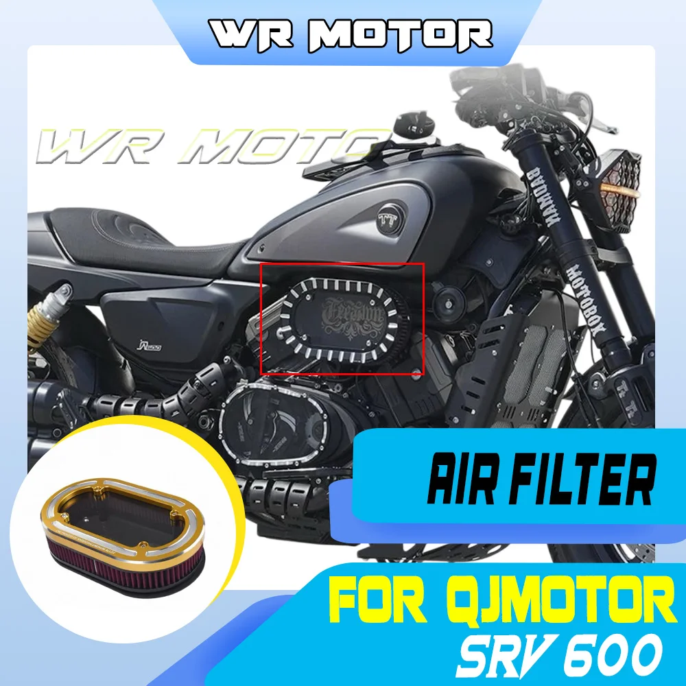 FOR QJMOTOR SRV 600 Retro Modification: Enlarged Oval Transparent Decorative Air Filter Cover (Left and Right Sides)