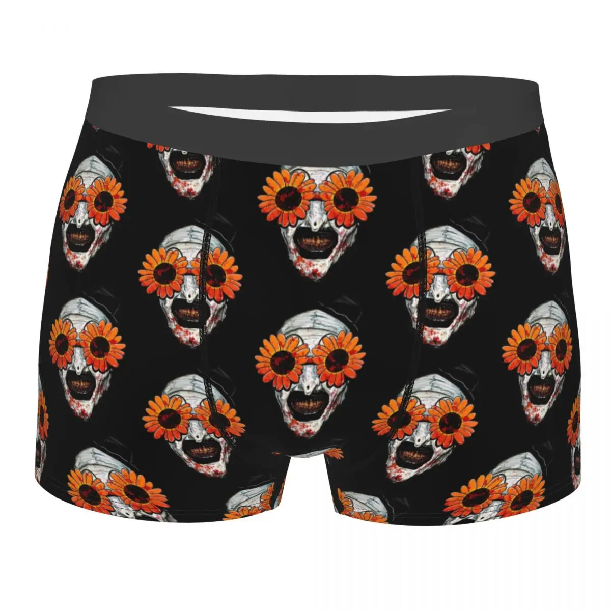 Men's Art The Clown Terrifier 2 Sunflower Sunglasses Boxer Shorts Panties Soft Underwear Homme Hot Plus Size Underpants