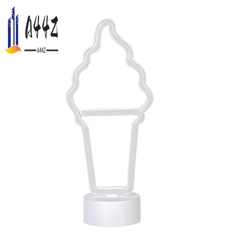 

A44Z-Ice Cream Shaped Neon Signs W Base,LED Light,Atmosphere Lighting For Wall,Night Lamp For Birthday,Party, E-Sports Room
