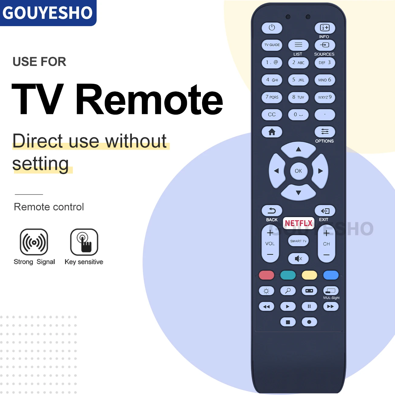 RC1994713/01 Remote Control for AOC NETFLIX Smart TV 398GR08BEACN0000PH RC1994713/01 55LE55U7970 LE32D3350 LE40D3350