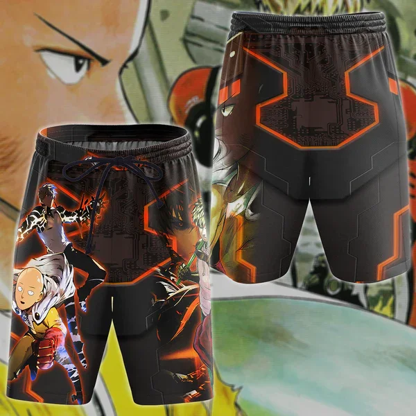 Anime One Punch Summer Beach Shorts 3d Print Beachwear Swim Trunks Hip hop Men Swimsuit Surf Board Short Sports Pants