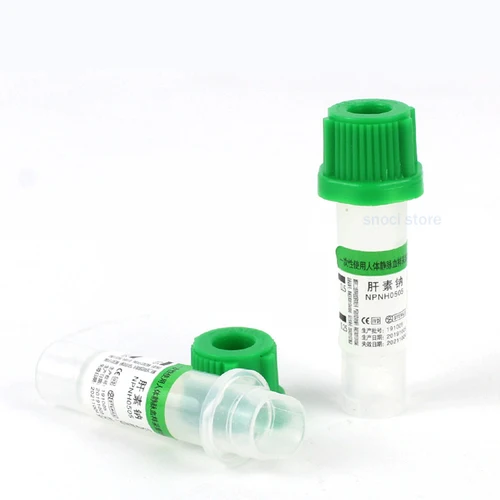 Imagen 2 del producto Tubo de recolección de microtubo estéril con aditivos de sodio Heparin, aspiradora de tubo Vac con tapa verde para marca CE Experimental de 0,5 ml