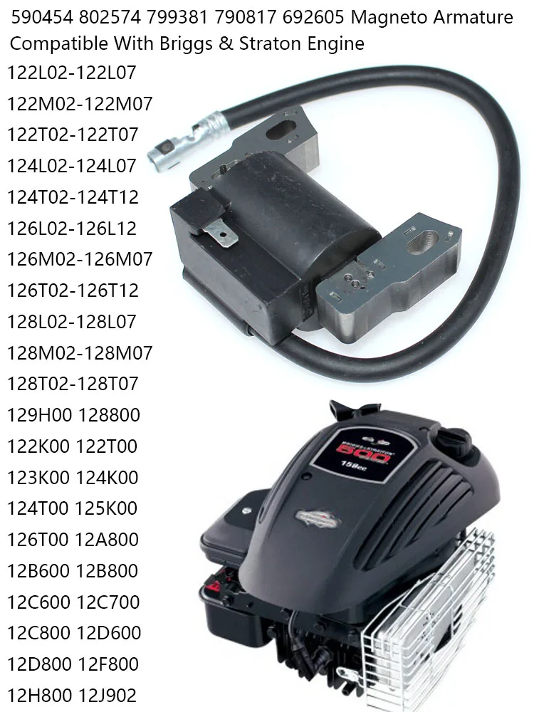Zündspule Modul Fit Für Briggs & Stratton 126T02-126T12 128L02-128L07 128M02-128M07 128T02-128T07 129H0 0 128800 122K00 122T00 – Detail 1
