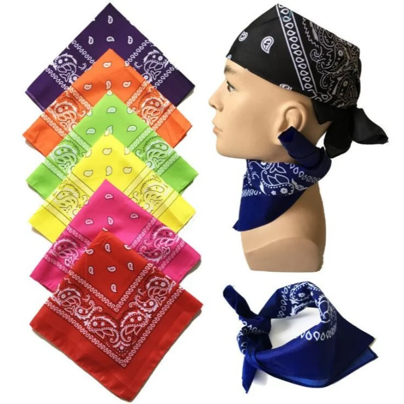 Fashion Women Bohemian Print Bandana Hair Bands Square Scarf Unisex Turban Headband Handkerchief Vintage Hiphop Hair Accessories