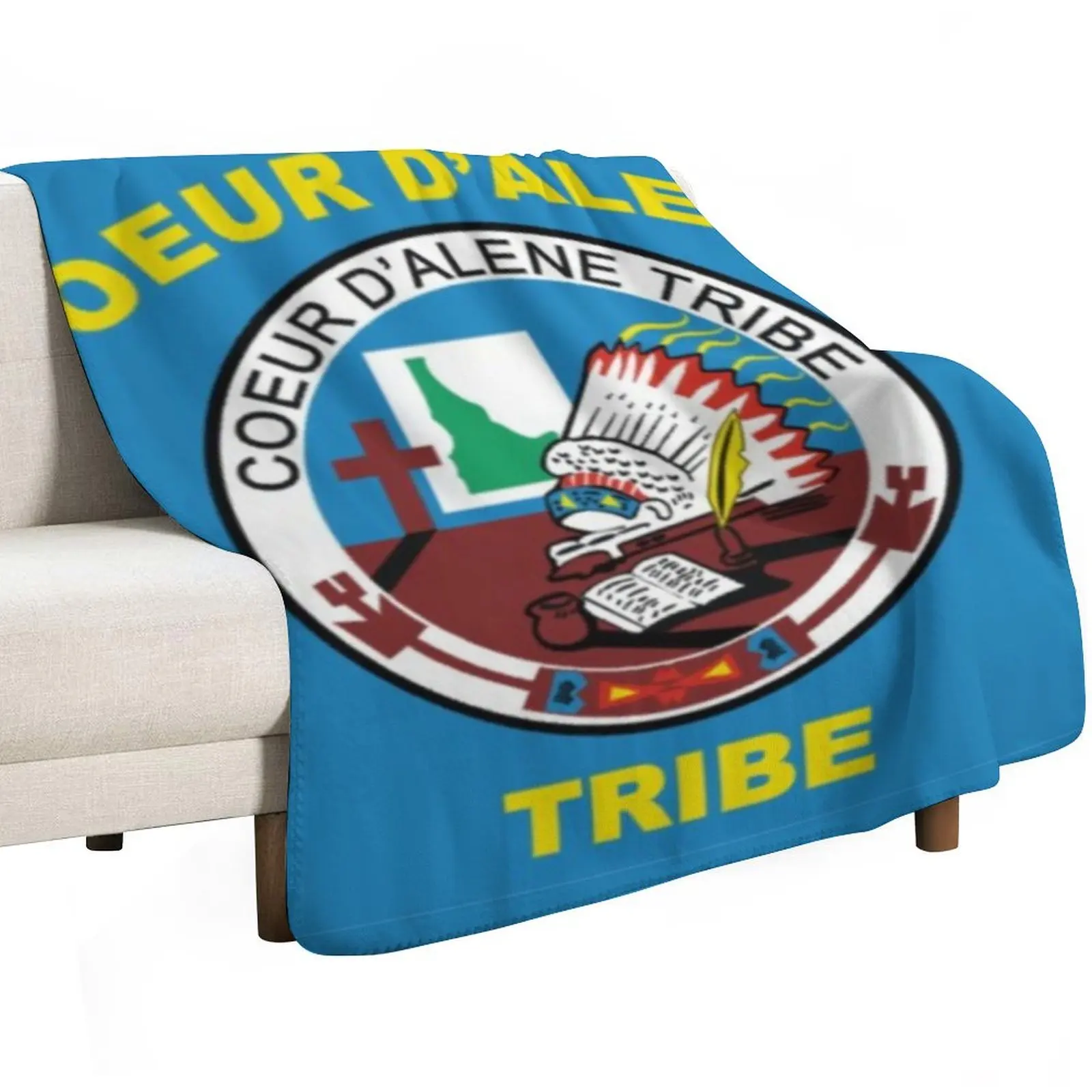 Flag of Coeur d'Alene Tribe USA Throw Blanket For Sofa Thin Heavy Stuffeds Plush blankets and throws Extra Large Throw Blankets