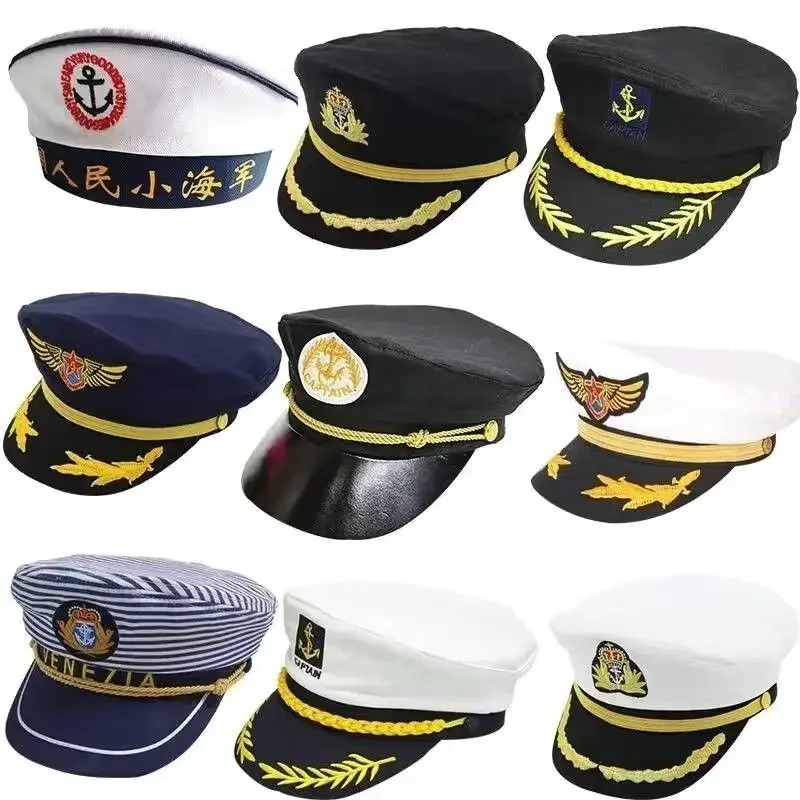 Captain Spring and Autumn Cotton Men and Women Show Uniform Sailor Children Flight Air Force Captain Hat