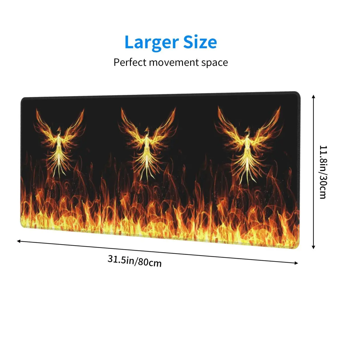 Majestic Phoenix Mythical Bird Large Mouse Pad Computer Keyboard Mouse Mat Gaming PC Laptop Desk Mat Office  Table Mats