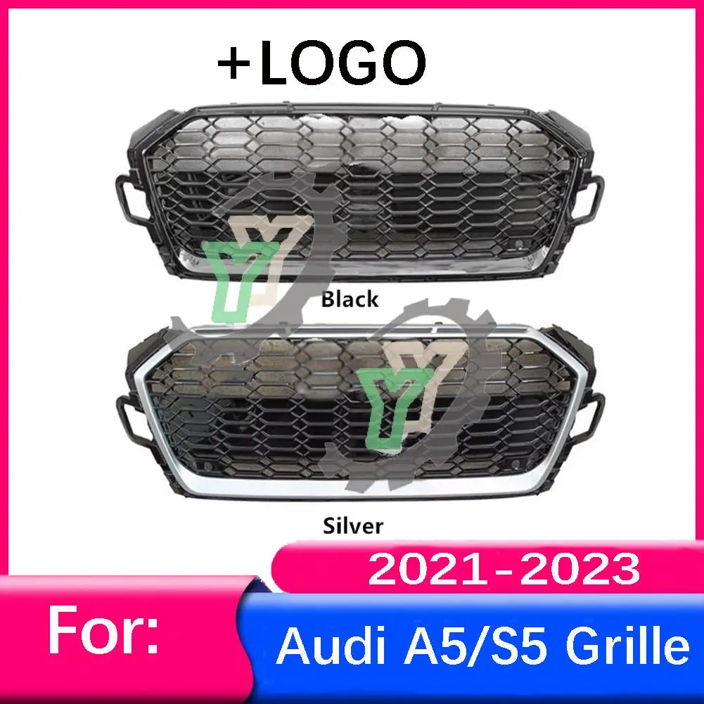 

For Audi A5/S5 2021 2022 2023 Car Front Bumper Grille Centre Panel Styling Upper Grill (Modify For RS5 style)