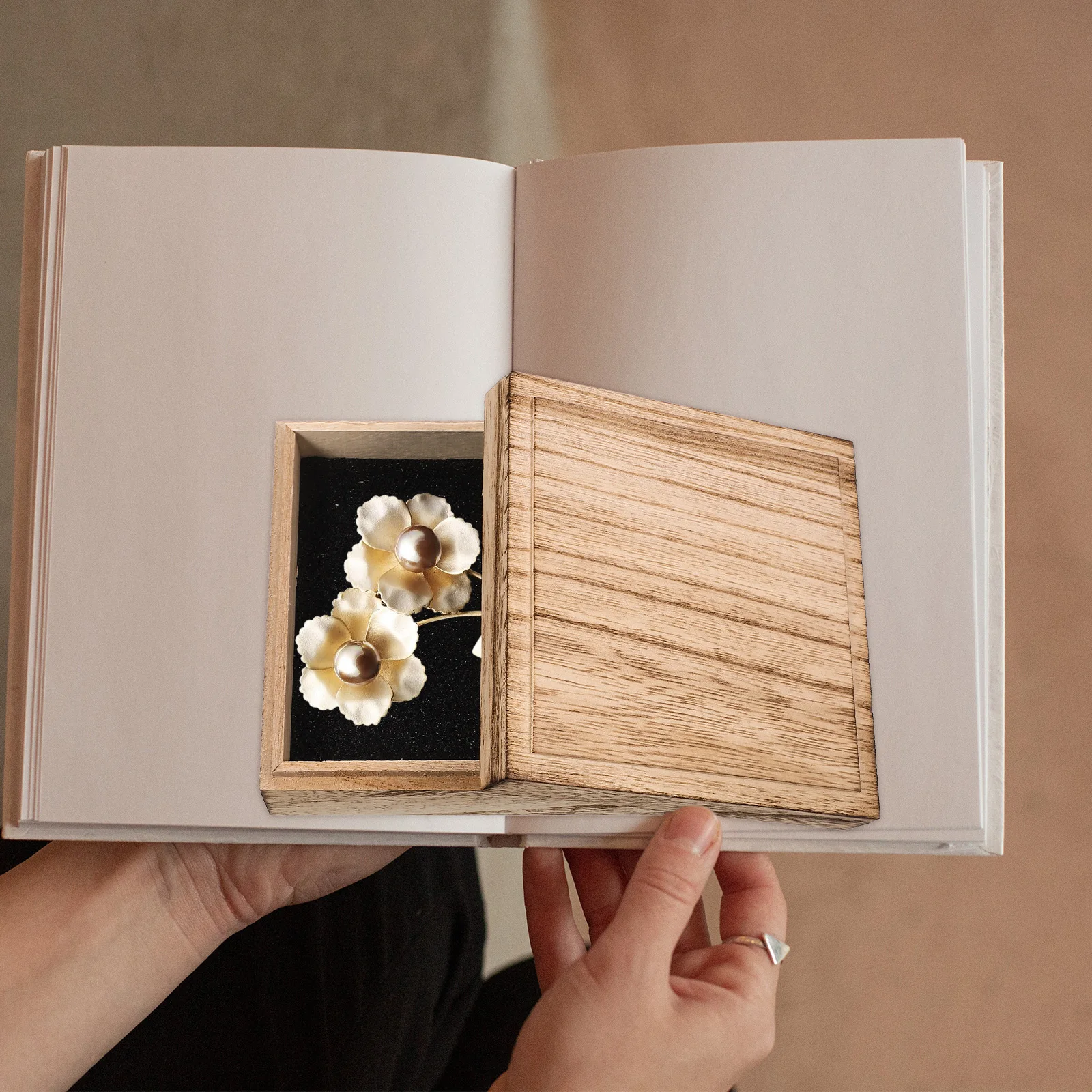 

Solid Wood Jewelry Box Style Small Storage Case for Necklaces Earrings Watches Trinkets Organizer