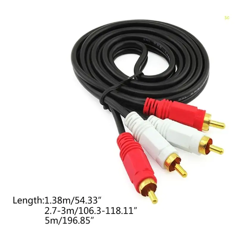 2 RCA ชาย 2RCA ชาย Video สาย RCA Splitter CABLE 1.5M สำหรับ 5M สำหรับ Dropshipping