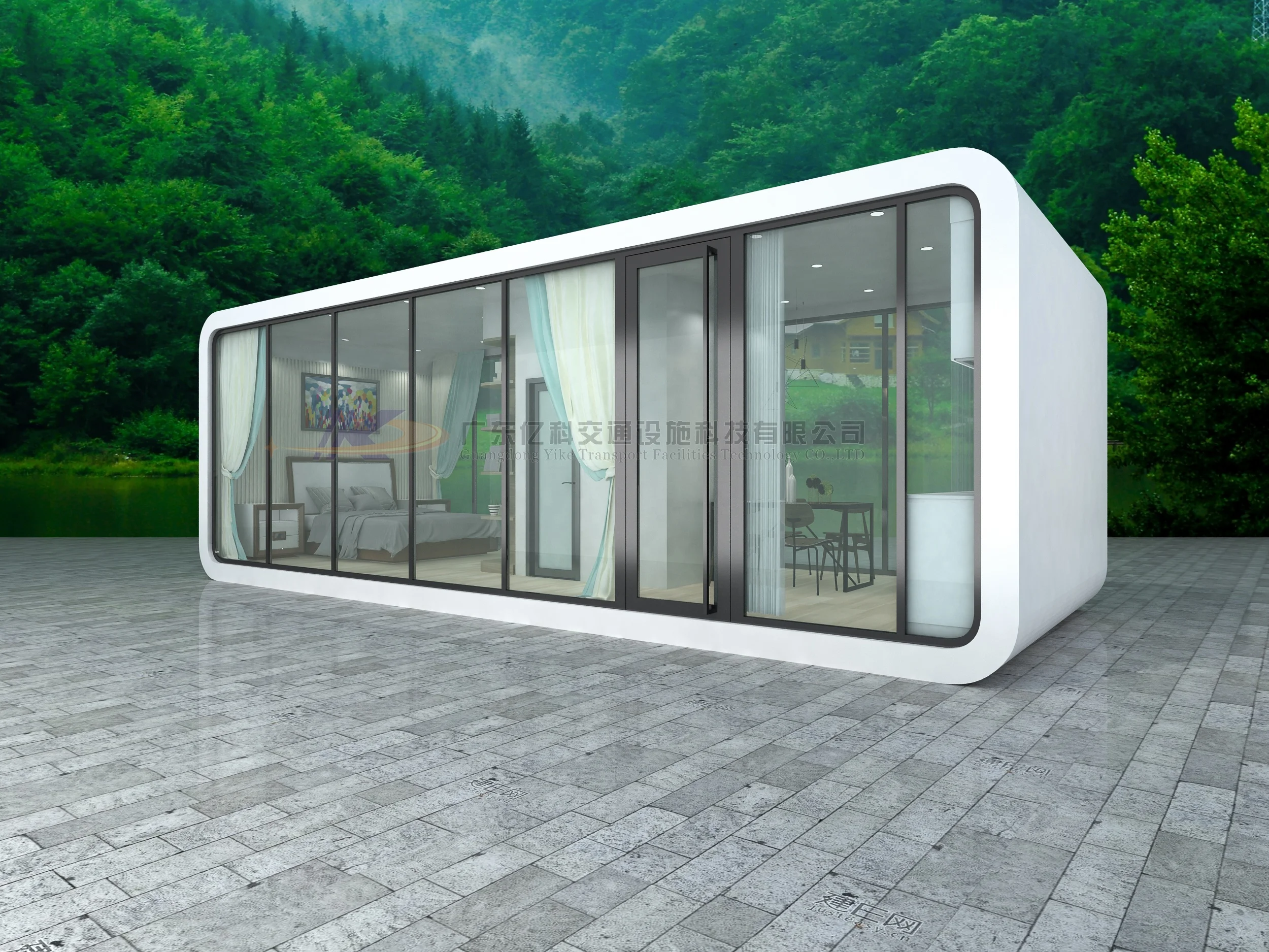 20Ft 40Ft Prefab Modular Houses Modern Space C apsule House Tiny Homes Cabin Office Portable Hotel Outdoor Office Pod A pple