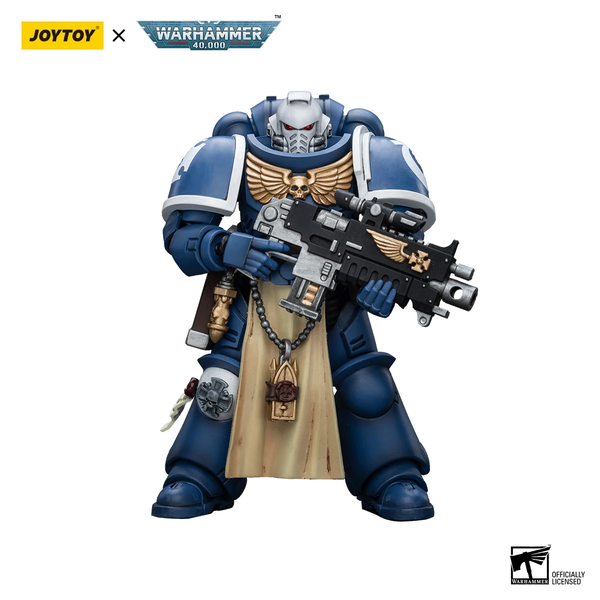 

JOYTOY Warhammer 40K 1/18 Action Figure Ultramarines Sternguard Veteran with Bolt Rifle Anime Military Model