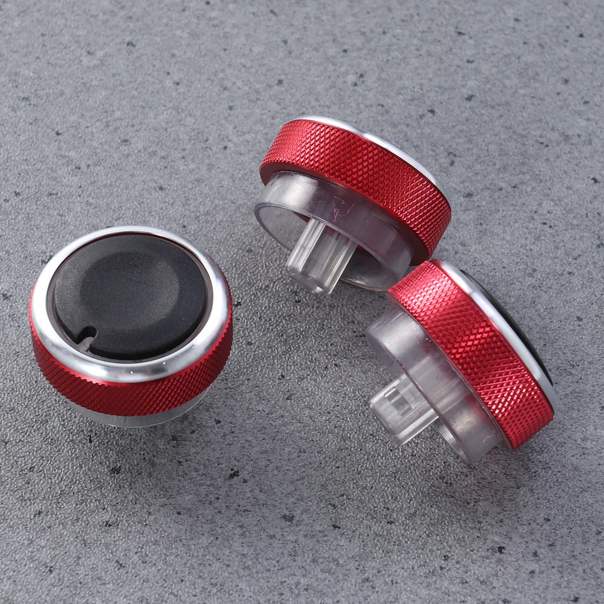 

3pcs Air Conditioning Control Knob Red For Focus 2 3 2005-2014 Mondeo Alloy Ac Button Switch Interior Ring Light Easy Install