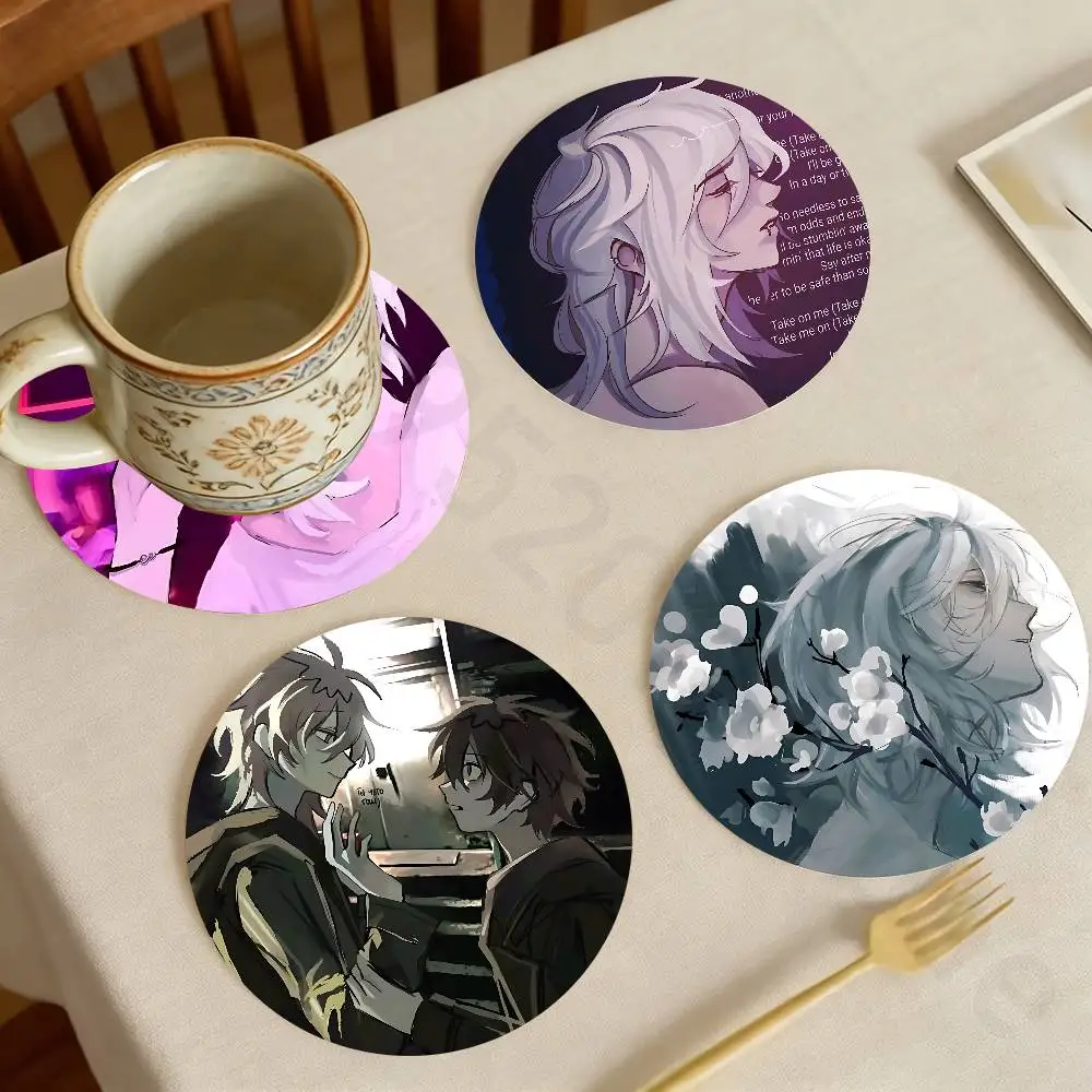 

The Promise Of Hope Anime Wooden Cup Coaster Tea Coffee Beverage Colour Printing Cup Mat Home Restaurant Decorations