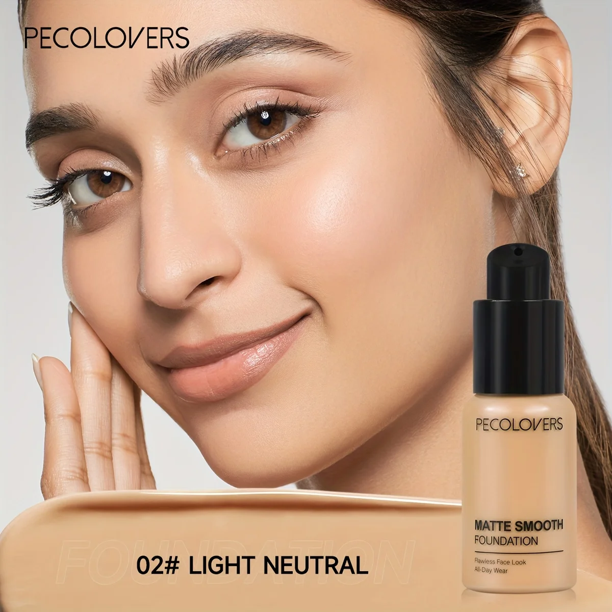 PECOLOVERS Matte Finish Liquid Foundation – Ölkontrollierender, wasserfester Concealer mit vollständiger Abdeckung für alle Hauttöne