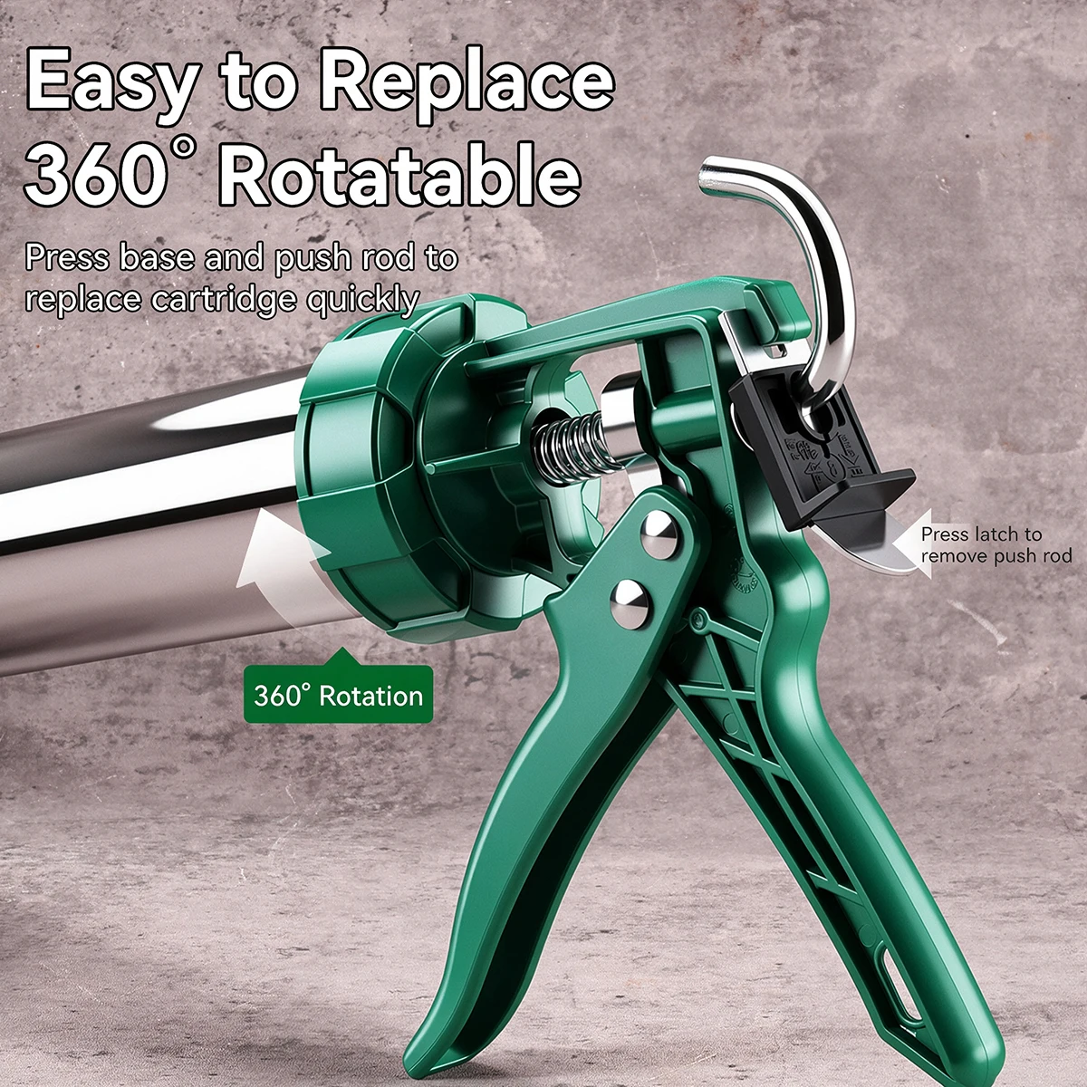 15 Inch Manual Caulking Glue Gun Stainless Steel Tube Auto Stop Labor-Saving​ For Window Door Construction Home Repair Tool image 5