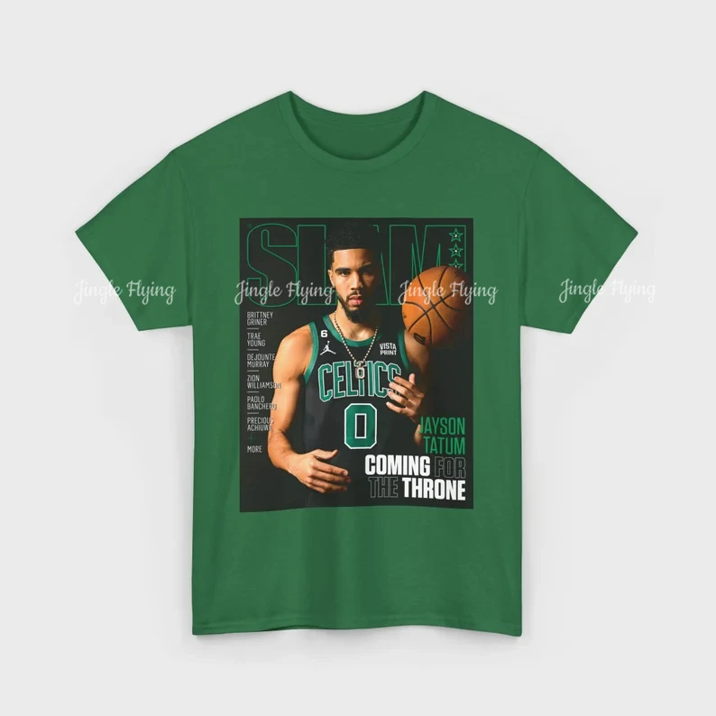 Jayson Tatum Slam Cover T-Shirt Coming Basketball Vintage Sport Tee American Basketball Cotton Tee