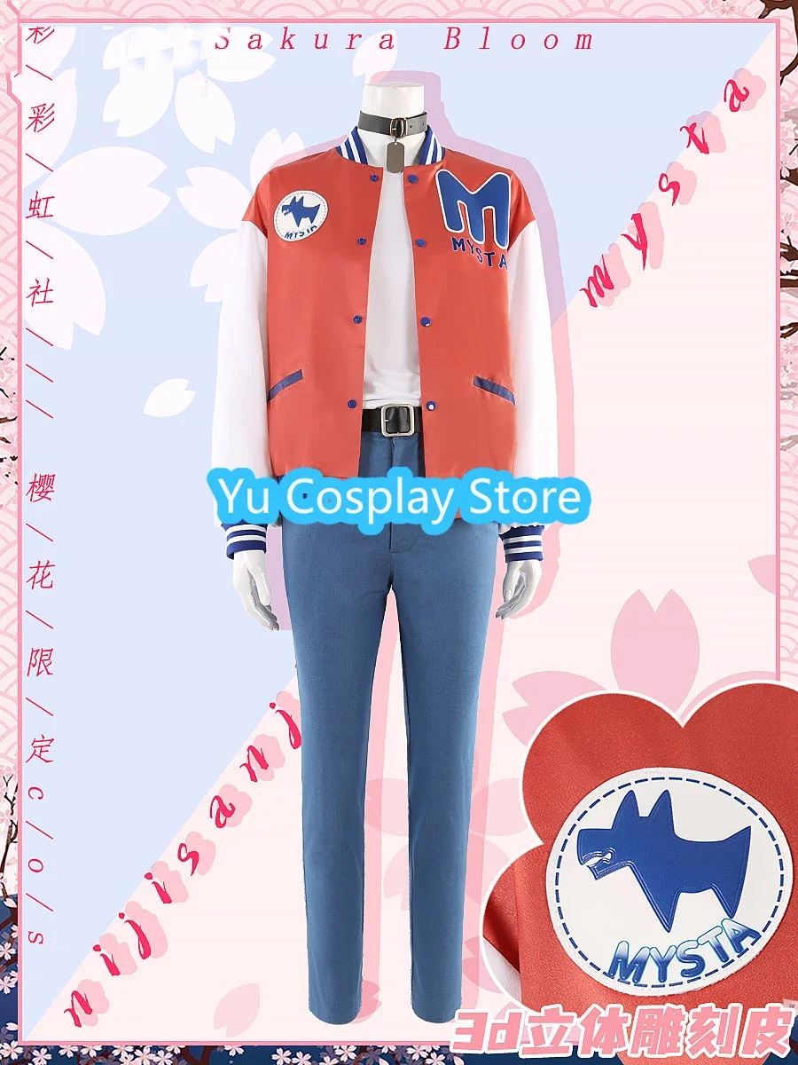 Vtuber Luxiem Mysta Rias Cosplay Costume Fancy Yutuber Baseball Suit Coat Shirt Pants Halloween Uniforms Custom Made