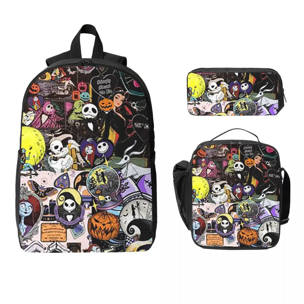 

The Nightmare Before Christmas Backpack Boys Girls BookBag School Bag Laptop Shoulder Bags 3ps Insulated Lunch Bag Pencil Case