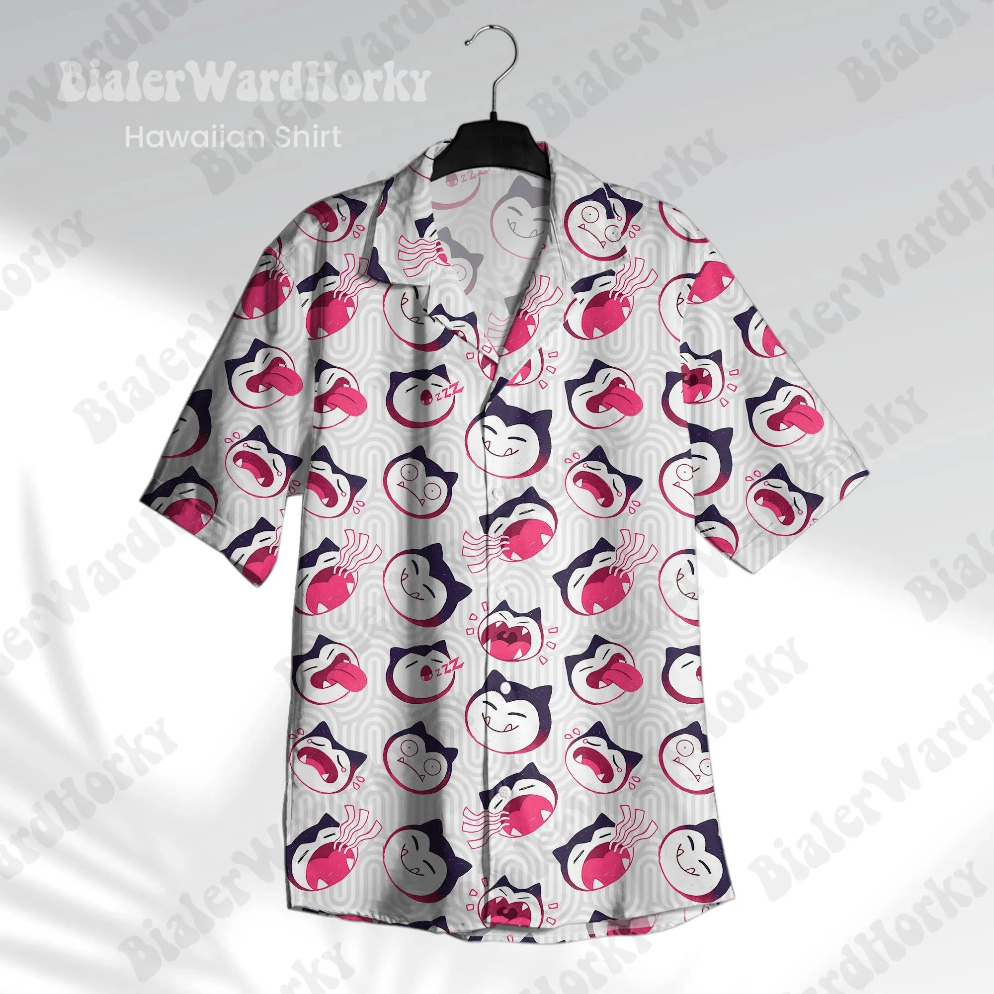 Snorlax Chubby Face Hawaiian Shirt Pokémon Anime Grafik-T-Shirt Sommer Sport Herren T-Shirt Kinderbekleidung T-Shirt Y2k Frau ﻿ – Detail 2